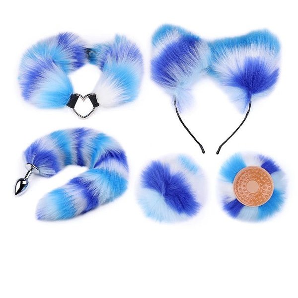 Furry Fox Set 2 with Collar Animal Fantasy Butt Plug