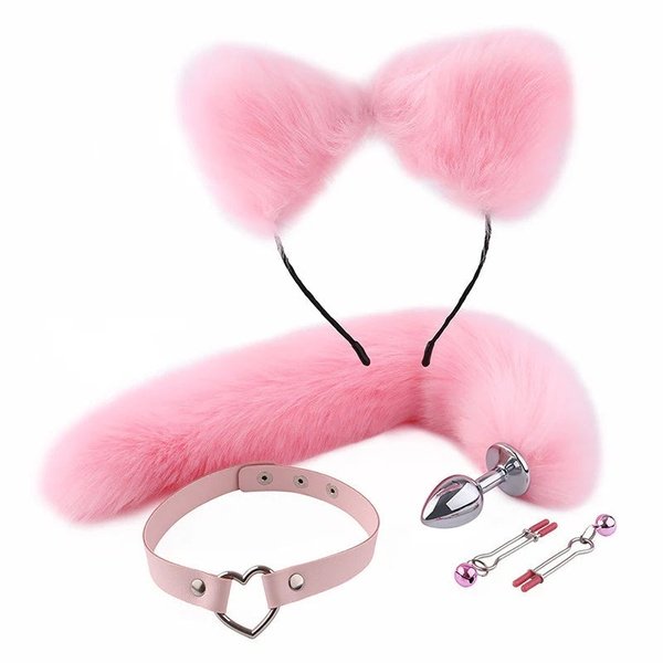 Furry Fox Set with Collar Animal Fantasy Butt Plug