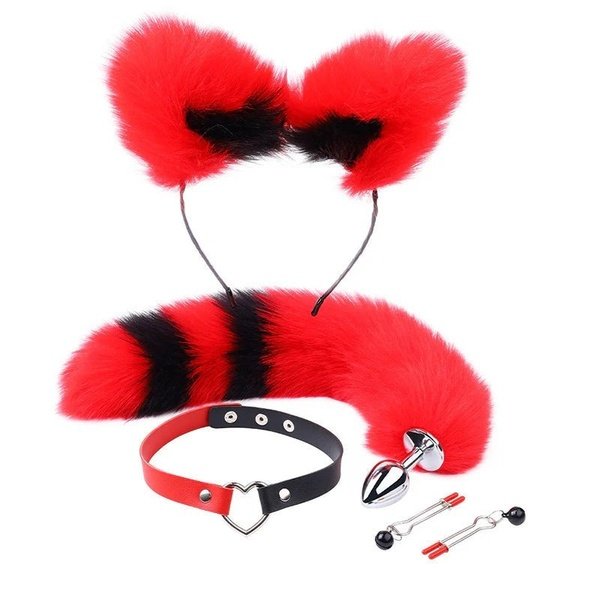 Furry Fox Set with Collar Animal Fantasy Butt Plug