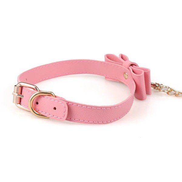 Pink Bowtie Fantasy Collar and Leash Set