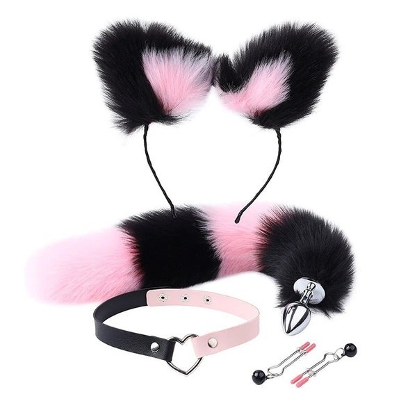 Furry Fox Set with Collar Animal Fantasy Butt Plug