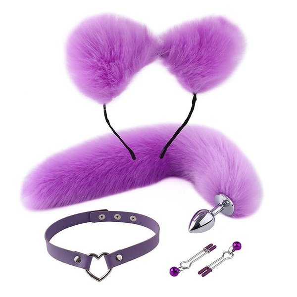 Furry Fox Set with Collar Animal Fantasy Butt Plug